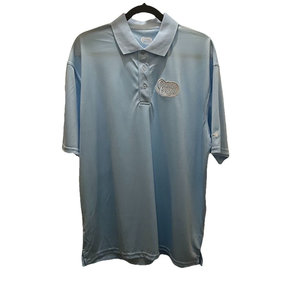 Cracker Barrel Employee Uniform Polo Shirt Mens Size XL Light Blue Restaurant